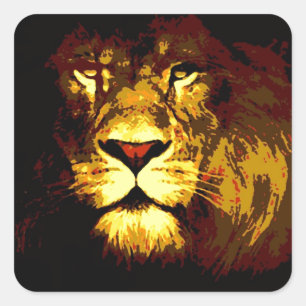 Lion Square Sticker