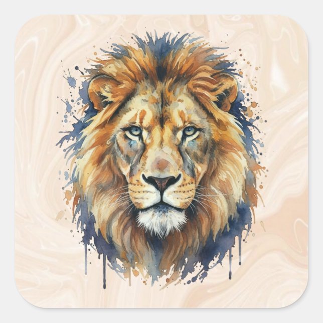 Lion Square Sticker (Front)