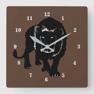 Lion Square Wall Clock