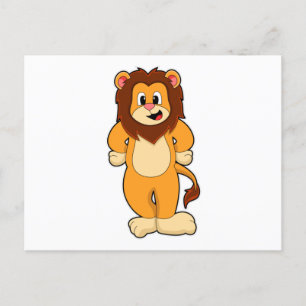Lion standing postcard