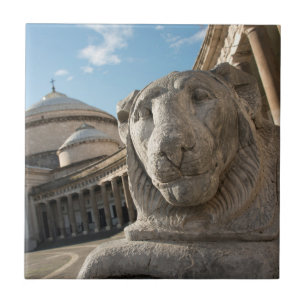 Lion statue in front of San Francesco di Paola Ceramic Tile
