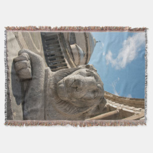 Lion statue in front of San Francesco di Paola Throw Blanket