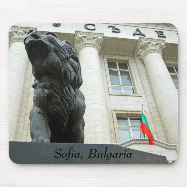 Lion statue, Sofia, Bulgaria Mouse Pad (Front)