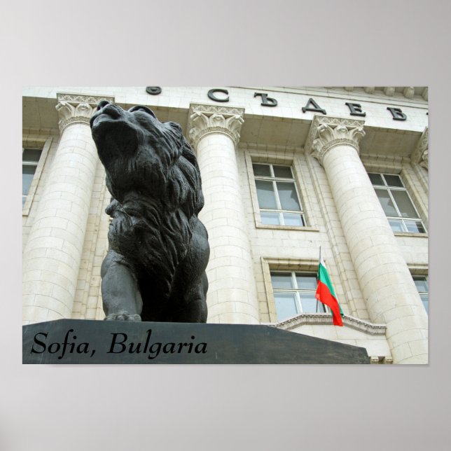 Lion statue, Sofia, Bulgaria Poster (Front)