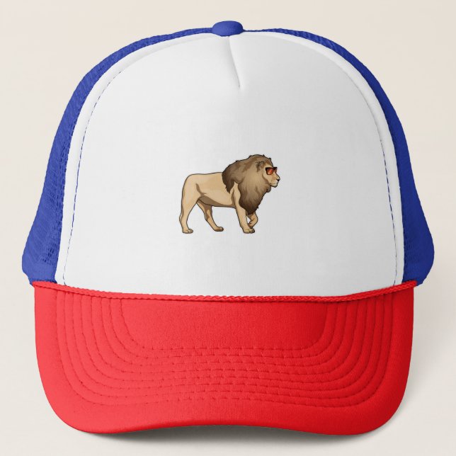 Lion Sunglasses Trucker Hat (Front)