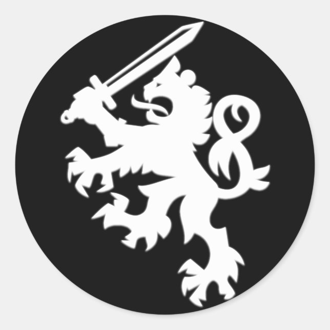 LION_SWORD CLASSIC ROUND STICKER (Front)