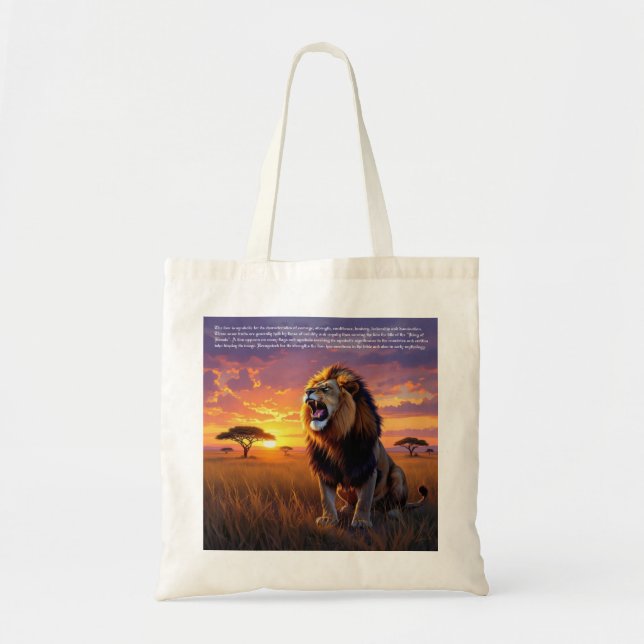 Lion Symbolism Tote Bag (Front)