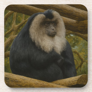 Lion-Tailed Macaque in Forest Sanctuary Coaster