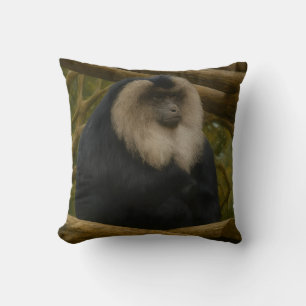 Lion-Tailed Macaque in Forest Sanctuary Cushion