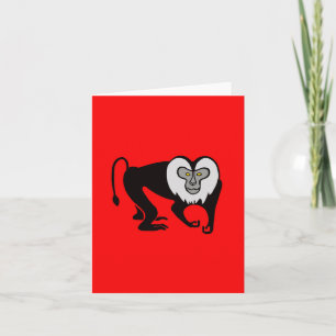 Lion-tailed MACAQUE - Wildlife - Monkey -Red Card