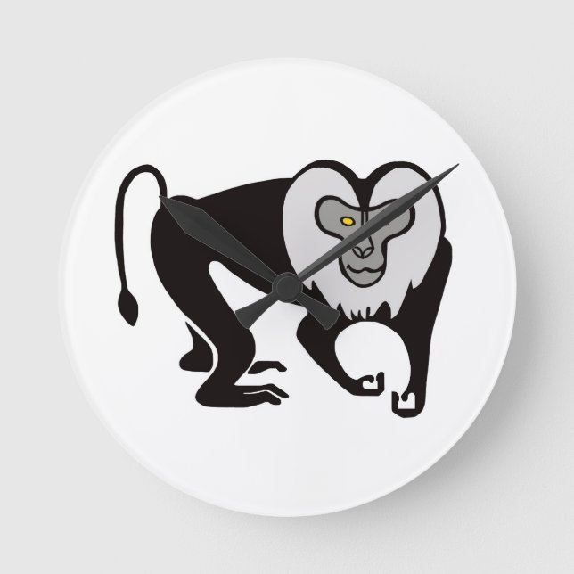  Lion-tailed MACAQUE - Wildlife- Wild animals - Round Clock (Front)