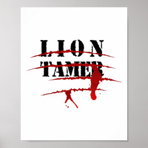 Lion Tamer Bloody Animal Attack Halloween Costume Poster