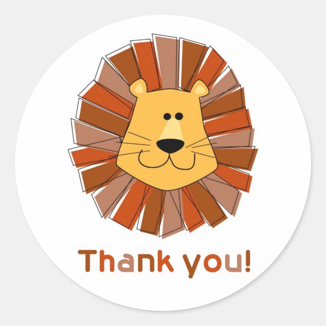 Lion Thank You Stickers (Front)