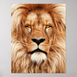 Lion The King Photo Painting Poster