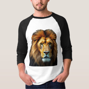 Lion The Master of Bravery Men's 3/4 Sleeve Shirt