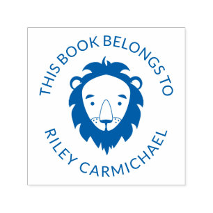 Lion This Book Belongs To - Name Self-inking Stamp