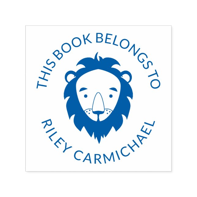 Lion This Book Belongs To - Name Self-inking Stamp (Design)