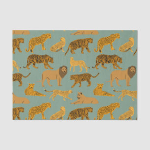 Lion, Tiger and Leopard Pattern  Tissue Paper