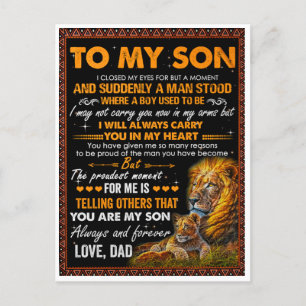 Lion To My Son I Closed My Eyes For A Moment-Dad Postcard