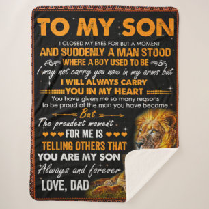 Lion To My Son I Closed My Eyes For A Moment-Dad Sherpa Blanket