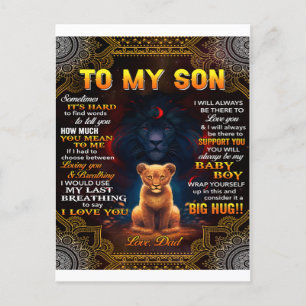Lion To My Son Sometimes It's Hard Dad Postcard