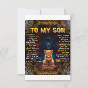 Lion To My Son Sometimes It's Hard Dad Thank You Card