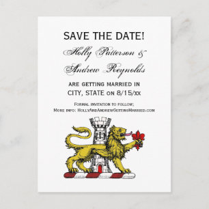 Lion Tower Fleur de Lis Crest Emblem C Announcement Postcard