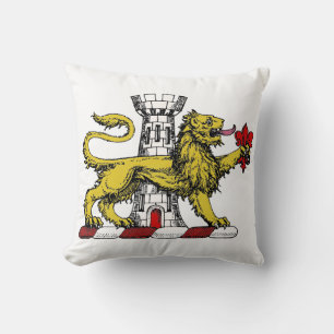 Lion Tower Fleur de Lis Crest Emblem C Cushion