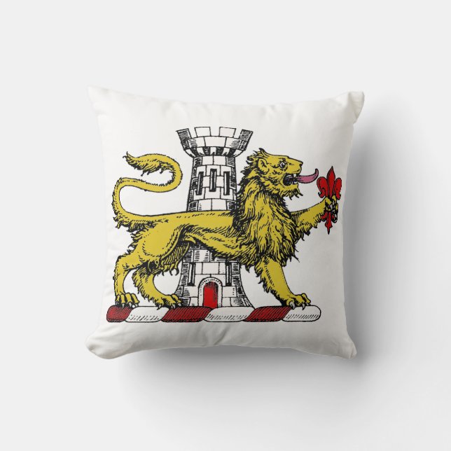 Lion Tower Fleur de Lis Crest Emblem C Cushion (Front)