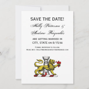 Lion Tower Fleur de Lis Crest Emblem C Invitation