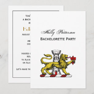 Lion Tower Fleur de Lis Crest Emblem C Invitation