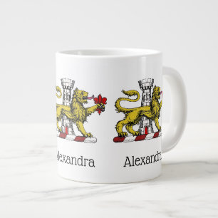 Lion Tower Fleur de Lis Crest Emblem C Large Coffee Mug