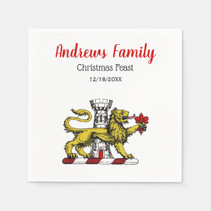 Lion Tower Fleur de Lis Crest Emblem C Napkin