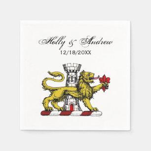 Lion Tower Fleur de Lis Crest Emblem C Napkin