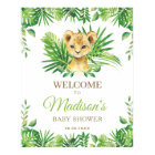 Lion Tropical Greenery Baby Shower Welcome Sign