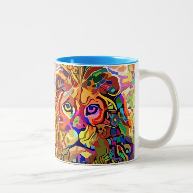 Lion Two-Tone Coffee Mug (Right)
