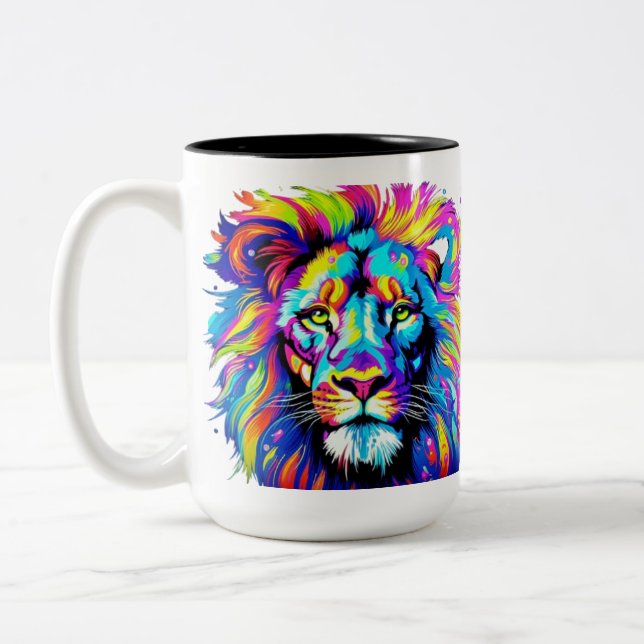 lion Two-Tone coffee mug (Left)