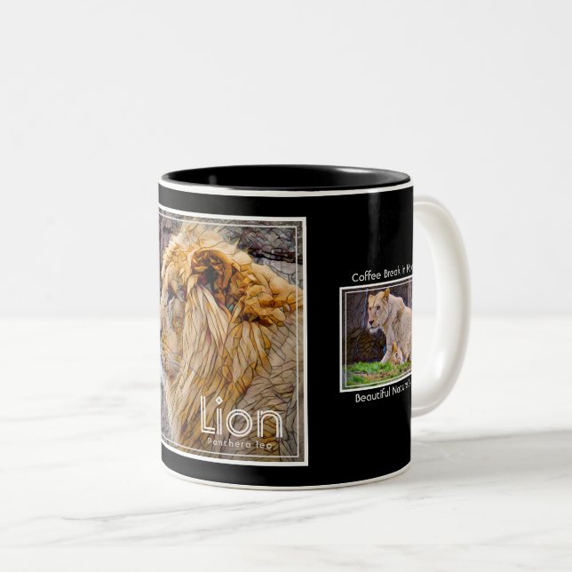 Lion [Two-tone Mug] Two-Tone Coffee Mug (Front Right)