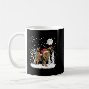 Lion Under Moonlight Snow Christmas Pajama 317 Coffee Mug
