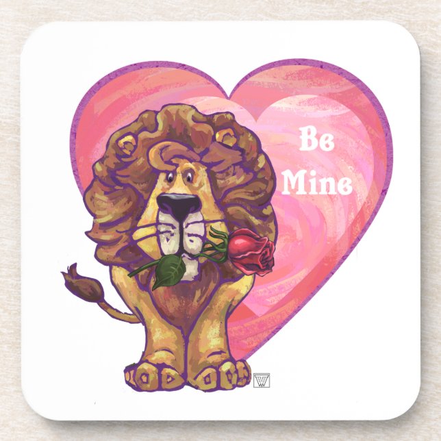 Lion Valentine's Day Coaster (Front)