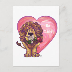 Lion Valentine's Day Holiday Postcard