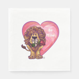Lion Valentine's Day Napkin