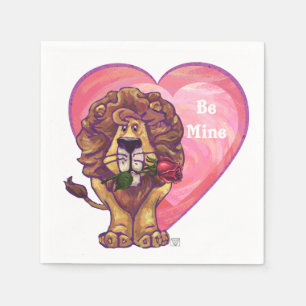 Lion Valentine's Day Napkin