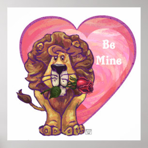 Lion Valentine's Day Poster
