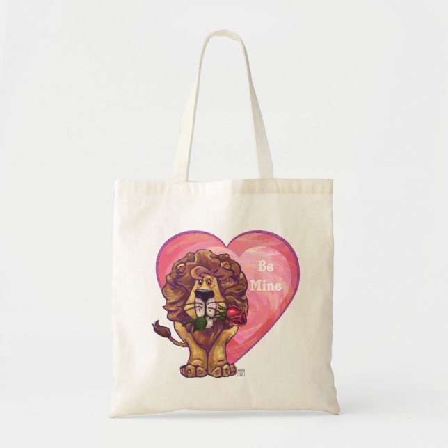 Lion Valentine's Day Tote Bag (Front)