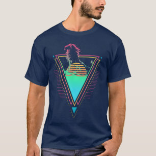 Lion Vaporwave Synthwave 90s 80s Sunset funny T-Shirt