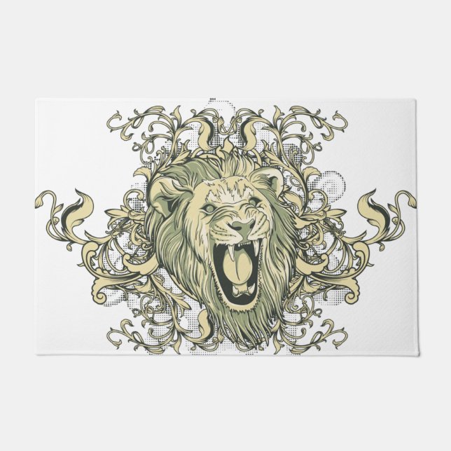 Lion Visual Arts Motif Head Doormat (Front)