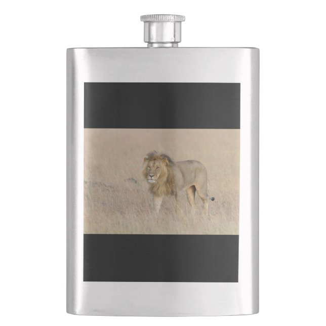 Lion walking hip flask (Front)