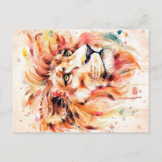 Lion Water Lion Art | Wonderful Gift Announcement Postcard