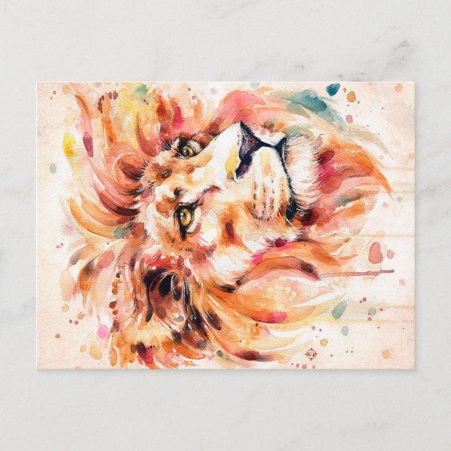 Lion Water Lion Art | Wonderful Gift Announcement Postcard (Front)